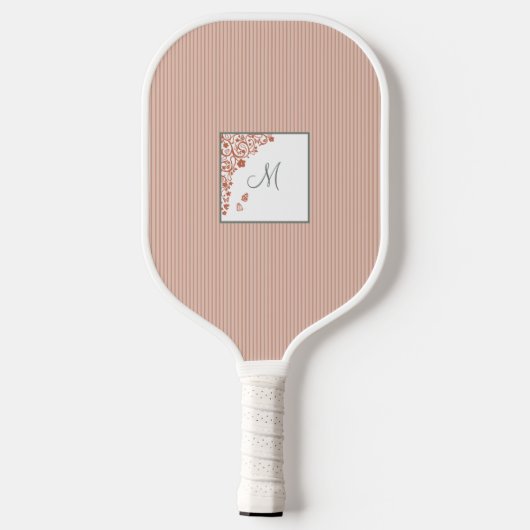 Staubpfirsichstreifen Terracotta Butterfly Monogra Pickleball Schläger (Rückseite)