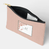 Staubpfirsichstreifen Terracotta Butterfly Monogra Zubehörtasche (Offen)