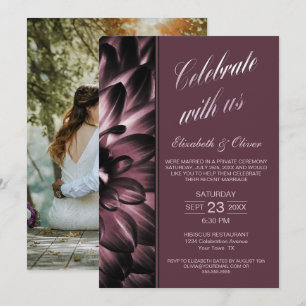 Staubrosa Blumen-Foto-Hochzeitsempfang Einladung