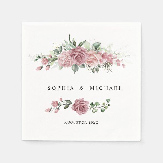 Staubrosa Blumen-Hochzeitsservietten Serviette (Vorderseite)