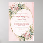 Staubrosa Blush Pink Boho Floral Unplugged-Schild Poster (Vorne)