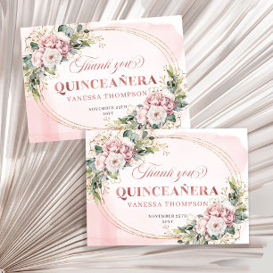 Staubrosa Boho-Blumen-Eukalyptus-Quince-Party Dankeskarte