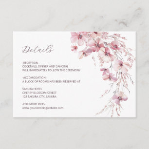 Staubrosa Boho-Wildblumen-Details Begleitkarte