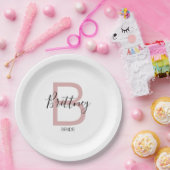 Staubrosa Braut-Monogramm Pappteller (Party)