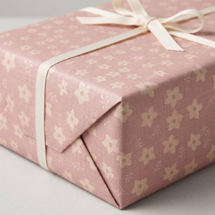 Staubrosa Creme-Narzisse Blumen Cottagecore Geschenkpapier
