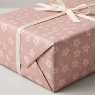 Staubrosa Creme-Narzisse Blumen Cottagecore Geschenkpapier