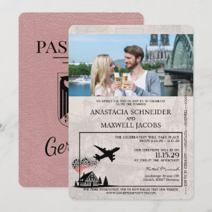 Staubrosa Deutschland Reisepass Hochzeitseinladung Einladung