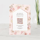 Staubrosa florale Boho-Strand-Laube QR-Code-Hochze Einladung (Rückseite)