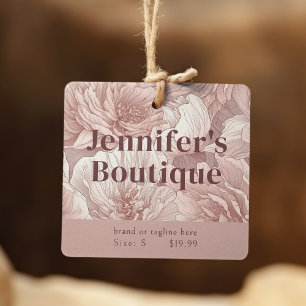 Staubrosa Florale Boutique-Kleidungsanhänger Telefonnummerkarte