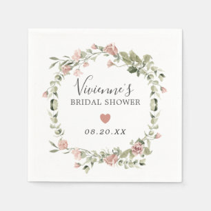 Staubrosa Florale Eukalyptus-Brautparty Serviette