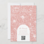 Staubrosa Florale Gartenbogen-Hochzeit RSVP QR Cod Einladung (Rückseite)
