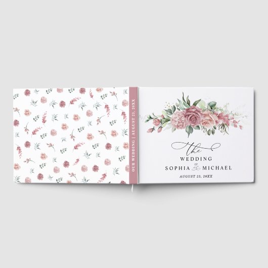 Staubrosa Florale Hochzeit Gästebuch (Voll)