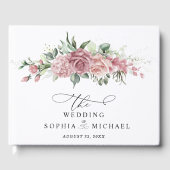 Staubrosa Florale Hochzeit Gästebuch (Vorderseite)