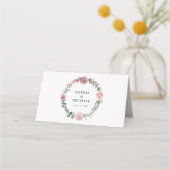 Staubrosa Florale Hochzeit Platzkarte (Rückseite)
