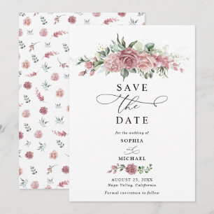 Staubrosa Florale Hochzeit - Termin vormerken  Einladung