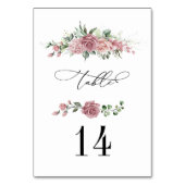 Staubrosa Florale Hochzeit Tischnummer (Rückseite)