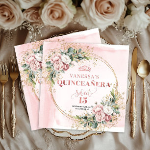 Staubrosa Florale Sweet 15-Feier Serviette