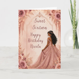 Staubrosa Florale Sweet Sixteen-Party Karte