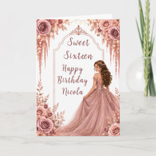 Staubrosa Florale Sweet Sixteen-Party Karte