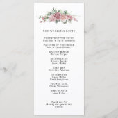 Staubrosa florales Hochzeitsprogramm Programm (Rückseite)