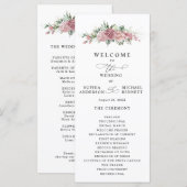Staubrosa florales Hochzeitsprogramm Programm (Vorne/Hinten)