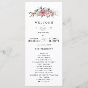 Staubrosa florales Hochzeitsprogramm Programm