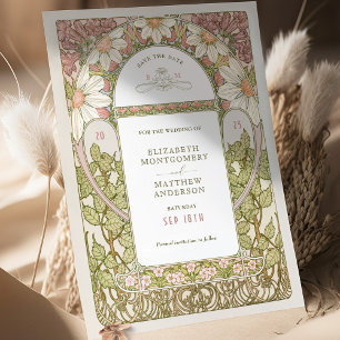 Staubrosa Gänseblümchen Save Date Art Nouveau Much Einladung