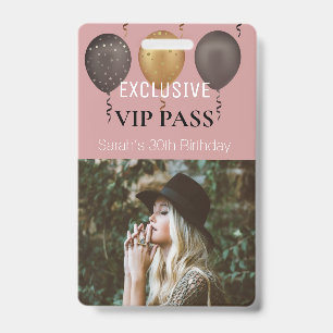 Staubrosa Geburtstagsfeier Foto Custom Pass VIP Ausweis
