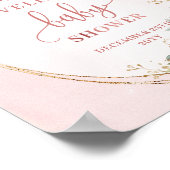 Staubrosa Grüner Willkommens-Babyshower-Tischschil Poster (Ecke)
