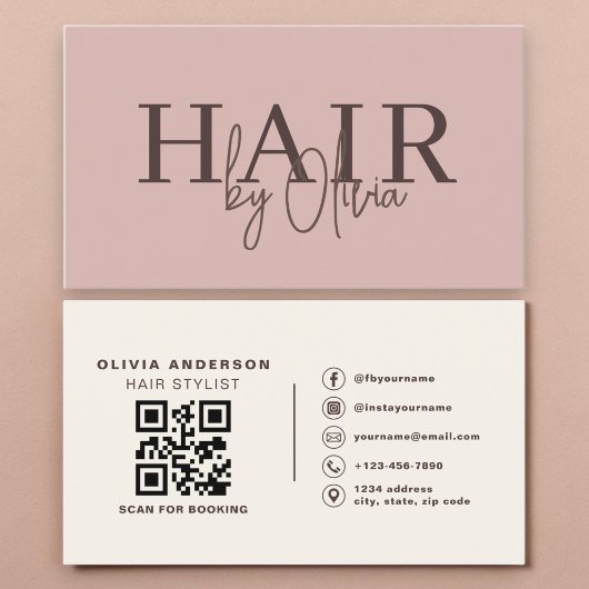 Staubrosa Haarstylist QR-Code Visitenkarte