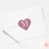 Staubrosa Herz Minimalistisches Monogramm Initiale Herz-Aufkleber (Umschlag)