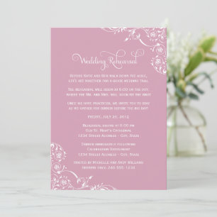 Staubrosa Hochzeitsprobe mit florierendem Dekor Einladung