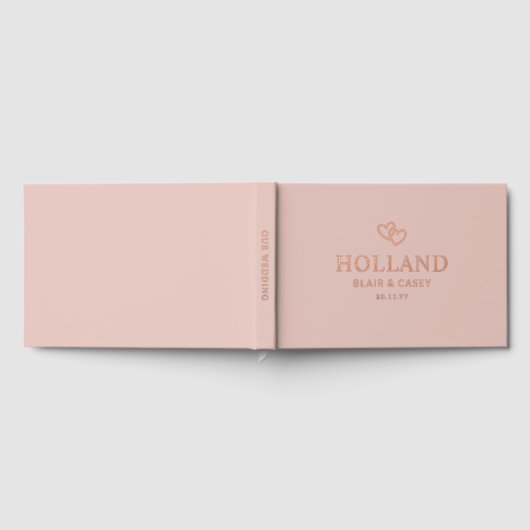 Staubrosa Interlocks Romantische Hochzeit Gästebuch (Voll)