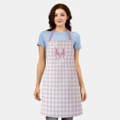 Staubrosa Karo-Schürze mit Monogramm und Namen Schürze (Getragen)