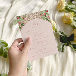 Staubrosa königliche Türen Faux-Folie Hochzeit RSV RSVP Karte