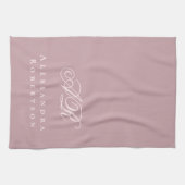Staubrosa Pastellrosa Monogramm Name Minimalistisc Geschirrtuch (Horizontal)