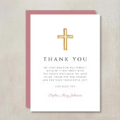 Staubrosa religiöses Kreuz Mädchen Konfirmation Dankeskarte