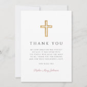 Staubrosa religiöses Kreuz Mädchen Konfirmation Dankeskarte (Vorderseite)