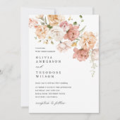 Staubrosa Rosen Hochzeit Einladung (Vorderseite)