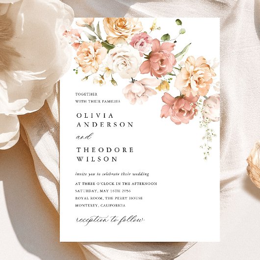 Staubrosa Rosen Hochzeit Einladung