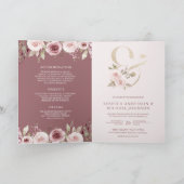 Staubrosa Rouge Florales Et-Zeichen QR-Code Hochze Einladung (Innenseite)