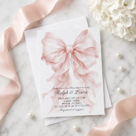 Staubrosa Schleife Luxus Mädchen Baby Shower Einladung