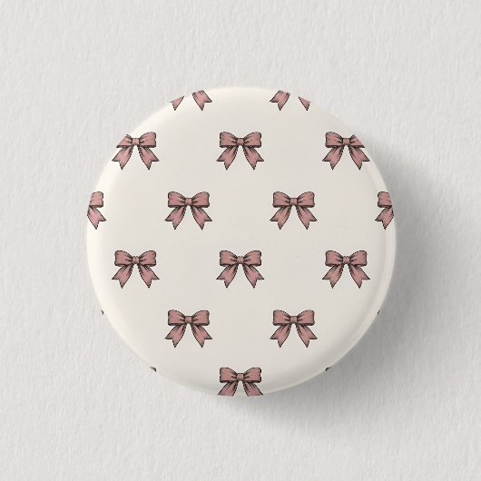 Staubrosa Schleifenbögen Coquette Geburtstagsparty Button (Vorderseite)