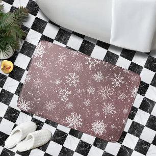 Staubrosa Schneeblumen Elegantes Winterfest Badematte