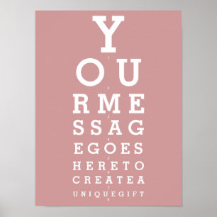 Staubrosa Spaß-Augen-Test mit individueller Nachri Poster