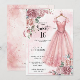 Staubrosa Sweet 16 Blumenkleid Einladung
