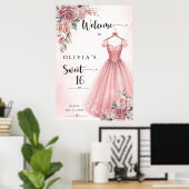 Staubrosa Sweet 16 Blumenkleid Willkommensposter Poster (Heimbüro)