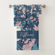 Staubrosa Teal Blumen Garten Editierbarer Name