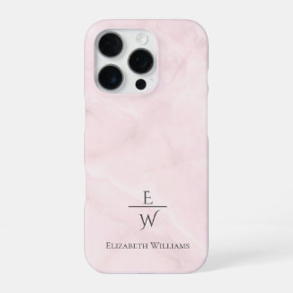 Staubrosa und weißer Marmorglitter personalisiert iPhone 16 Pro Hülle