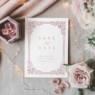 Staubrosa Vintage-Rahmen Elegante Hochzeit Save The Date